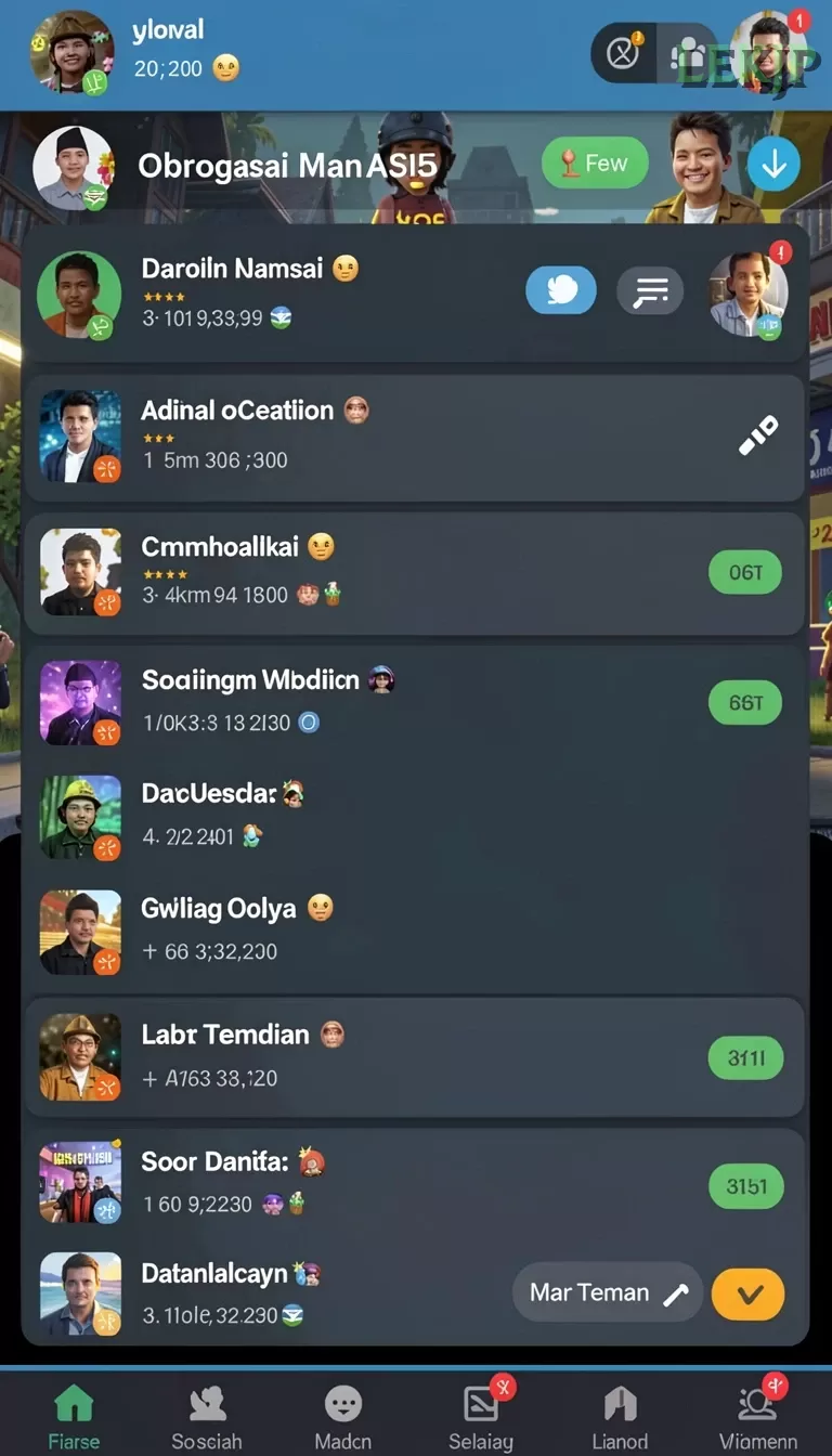 Cuplikan layar JKTWIN — menu navigasi